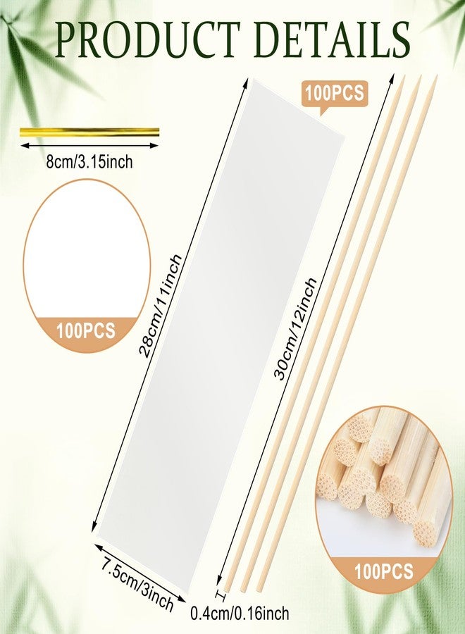 Yexiya Candy Kabob Bags with Sticks100 Cellophane Treat Bags with Twist Ties and 100 Natural Bamboo Skewers 3 x 11 Inches Clear Rod Bag for Packaging Marshmallow Pretzel Treat Candies - Image 2